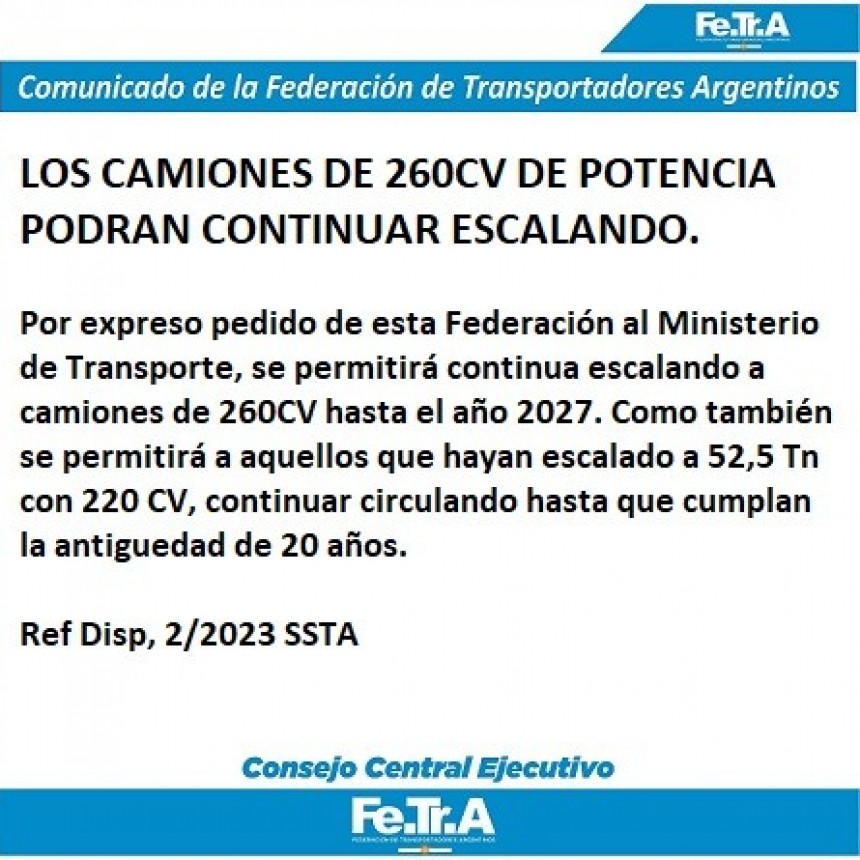 Federación de Transportadores Argentinos.